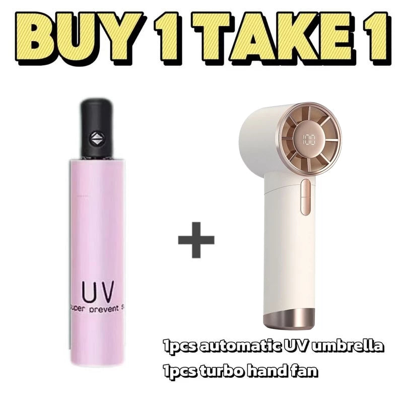 (BUY 1 TAKE 1) Automatic Umbrella + Mini Turbo Cooling Fan