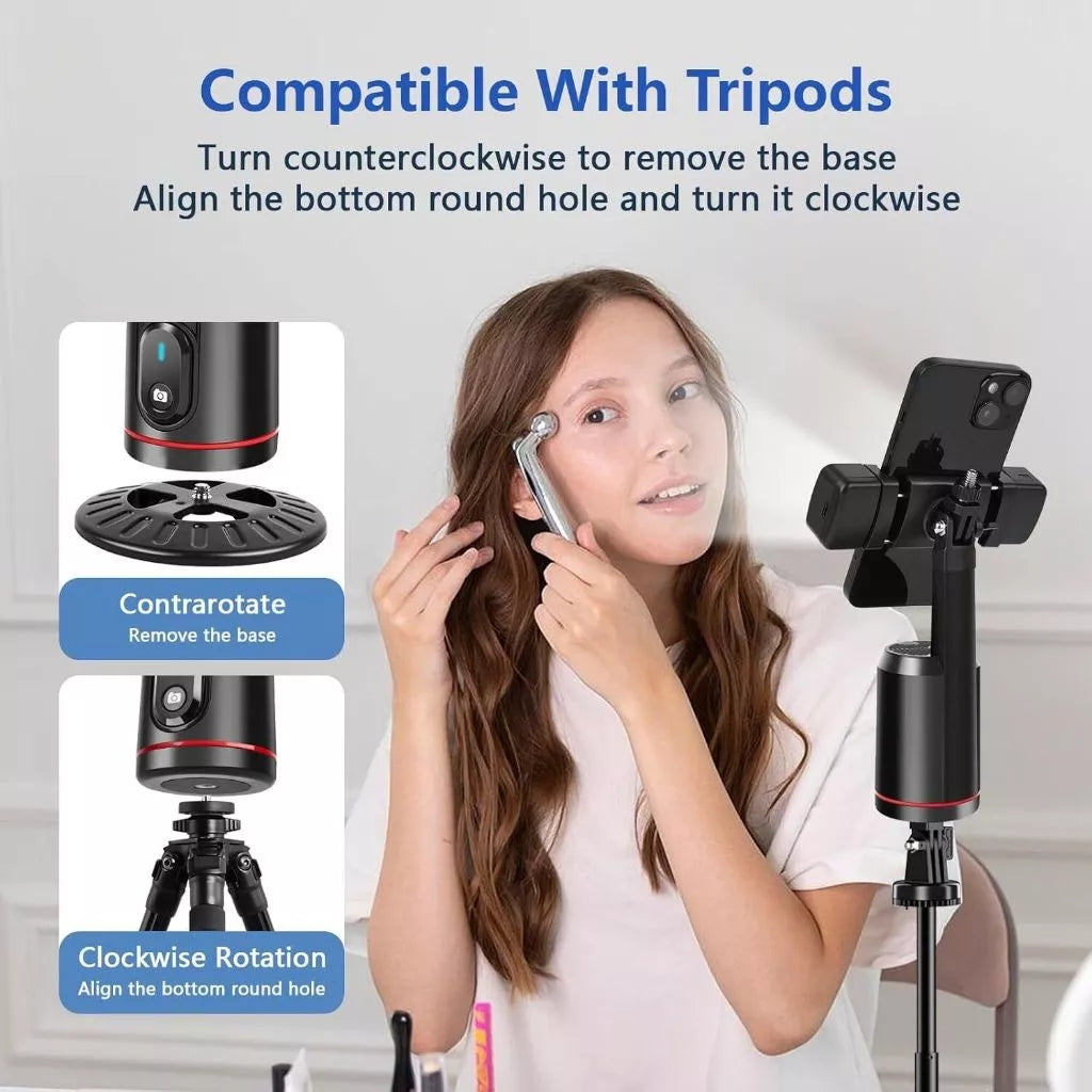Auto Face Tracking Tripod 360° Rotating Gimbal Stabilizer Tripod
