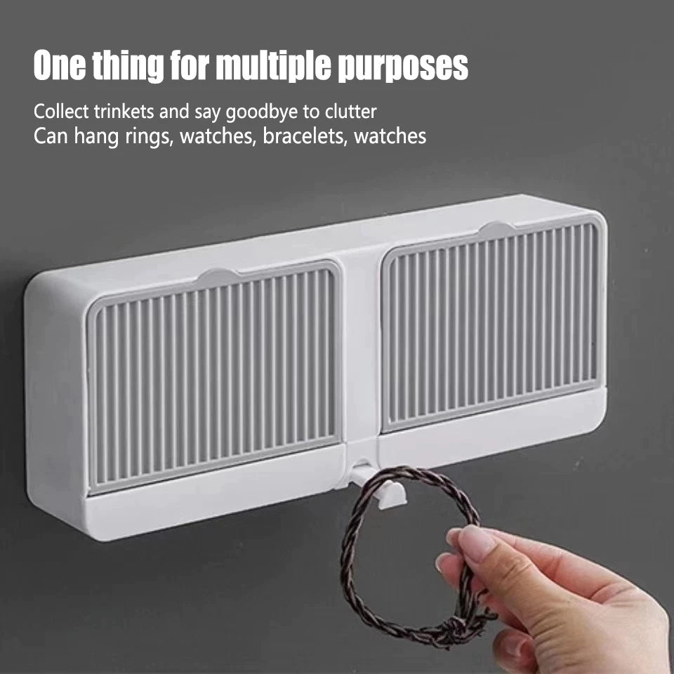 Wall Mounted 2-layer Soap Holder Organizer with Drain and Cover Punch-free