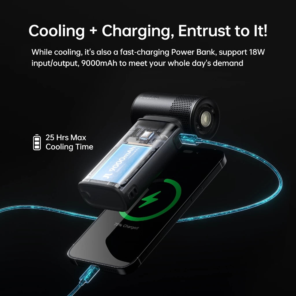 4 in 1 Multi-Function Cooling Fan With Powerbank & Flashlight