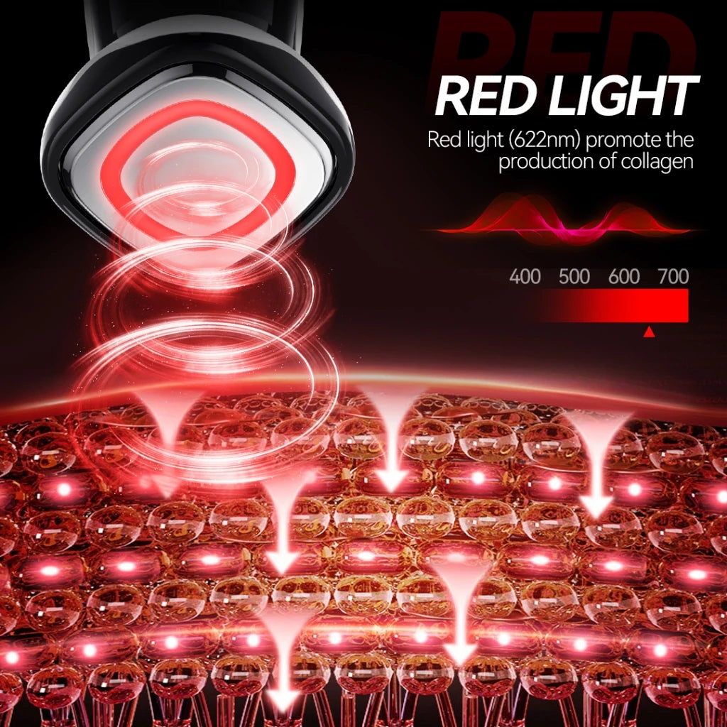 EMS Face Massager Multi-Polar Skin Firming V Shape Red Blue LED Light Therapy Face