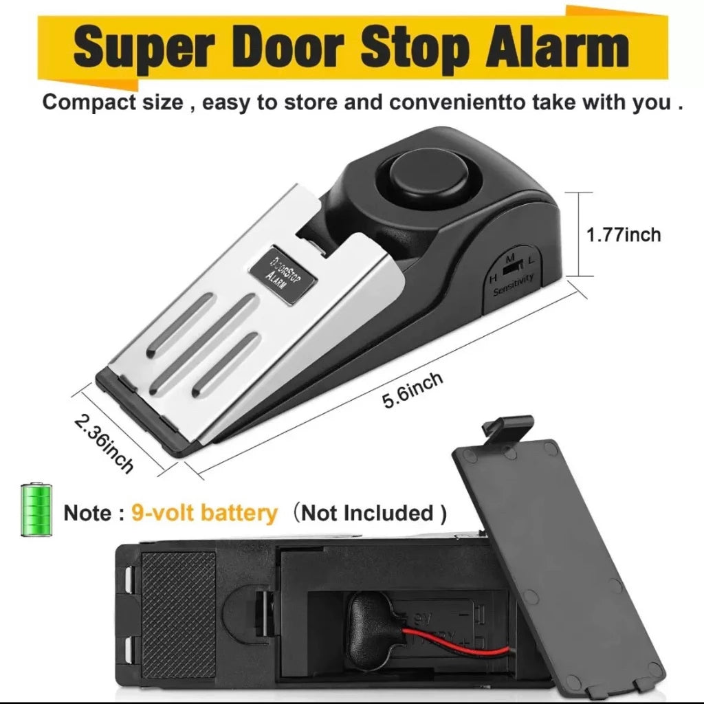 Metal Door Stop Alarm Safety Alert