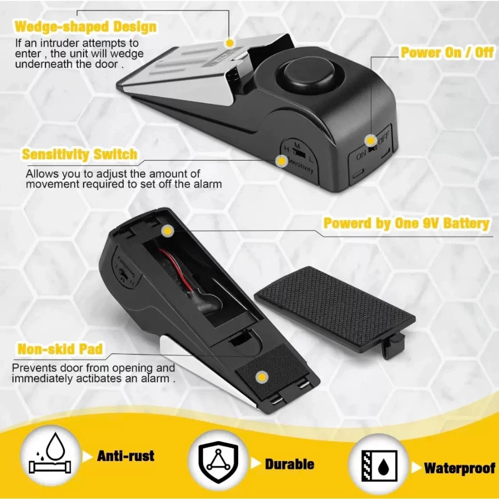 Metal Door Stop Alarm Safety Alert