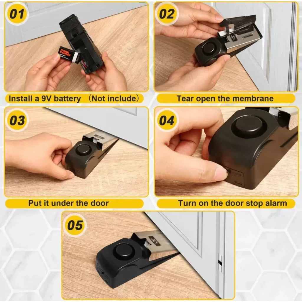 Metal Door Stop Alarm Safety Alert