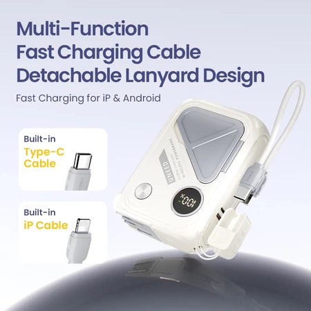 UNEED MAGNETIC POWERBANK Wireless Fast Charging PD 35W Built In Cable Original Power Bank