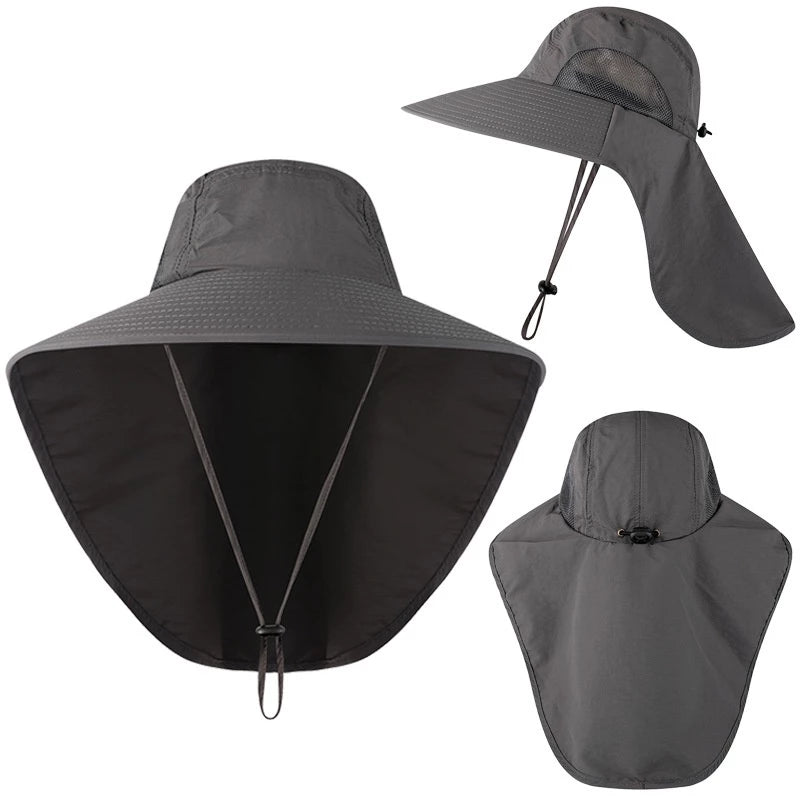 Breathable Water proof Sun Protection Bucket Hat For Men/Women with Integrated Neck Protection