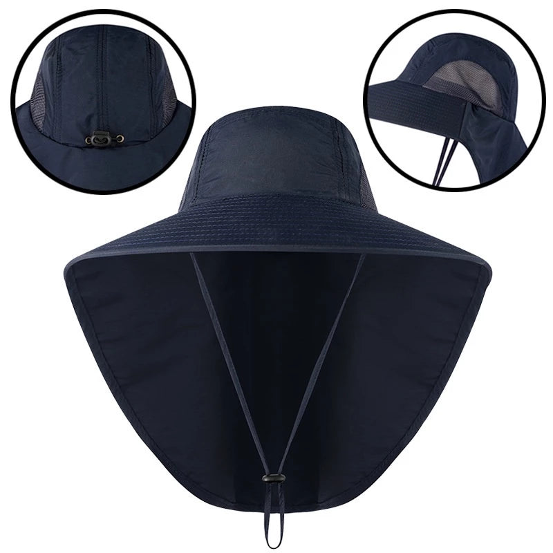 Breathable Water proof Sun Protection Bucket Hat For Men/Women with Integrated Neck Protection
