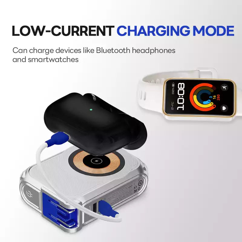 Magnetic Power Bank Fast Charging Wireless With Built-in Cable Portable Charger