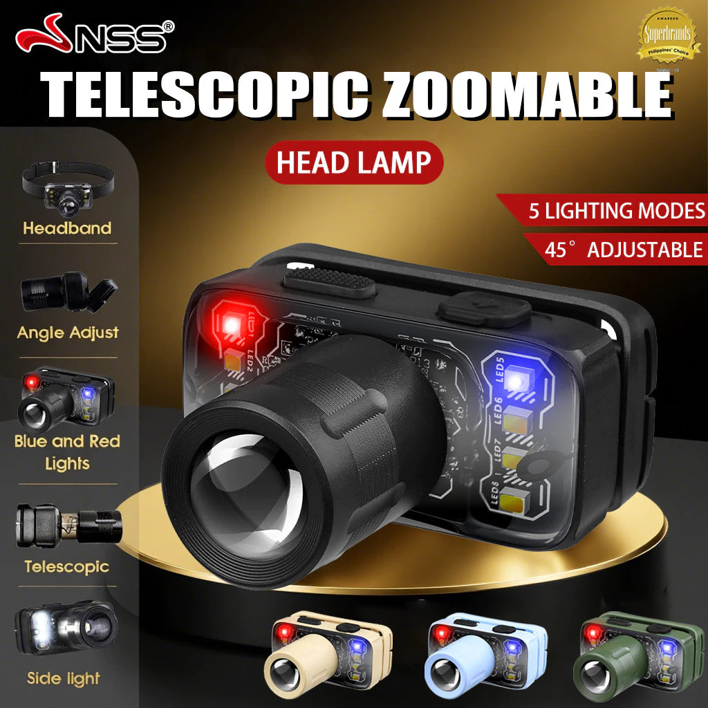 NSS Rechargeable Adjustable Telescopic Waterproof Headlight
