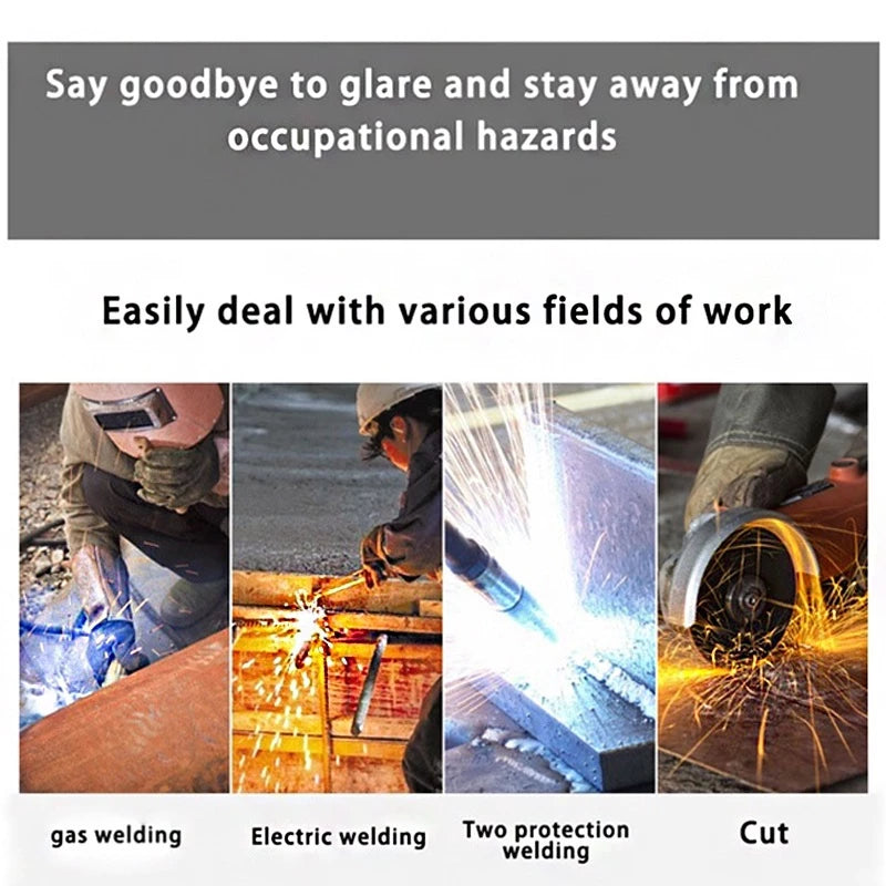 2-IN-1 Auto Darkening Welding Mask Solar Powered Real Color + Rechargeable Flashlight