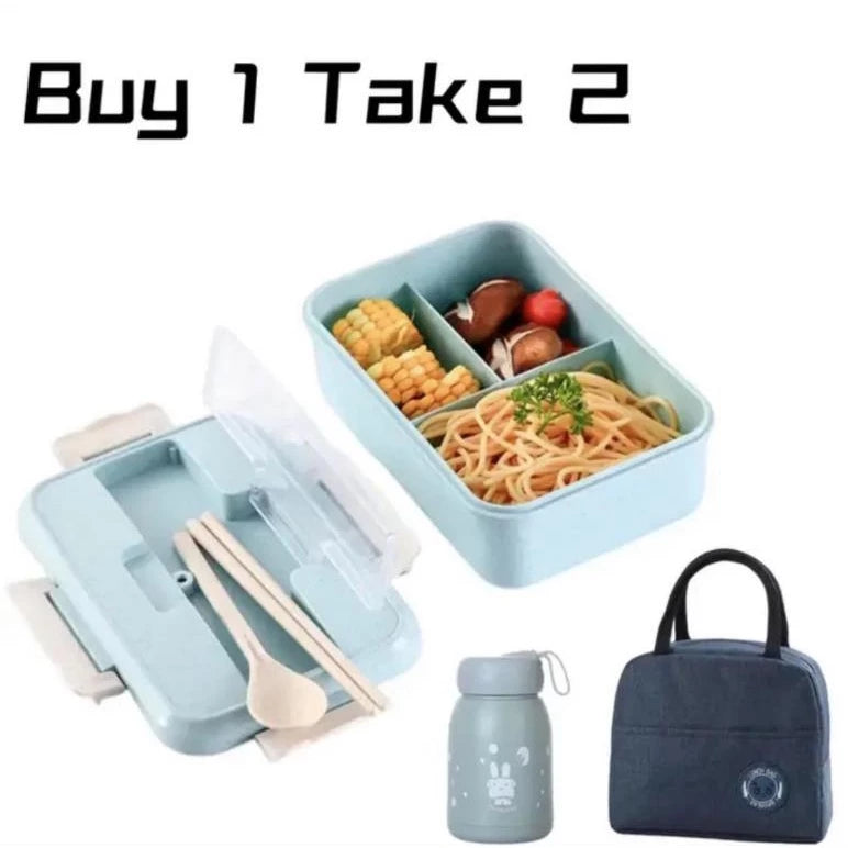 BUY 1 TAKE 2 Lunch Box Thermal Insulation Lunch bag and Glass Tumbler