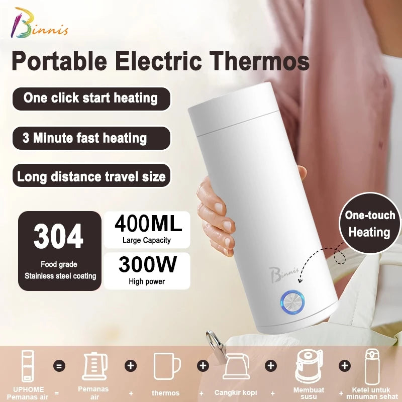 Portable Electric Automatic Thermos Tumbler Water Heater