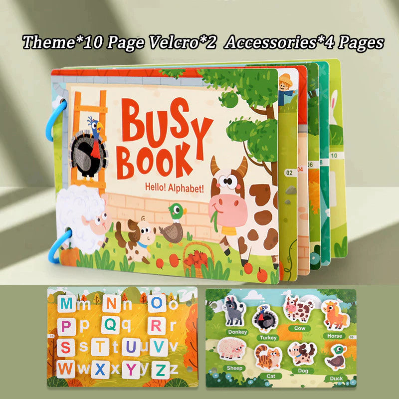 Baby Busy Book – Montessori Quiet Book for Early Learning & Toddler Activities
