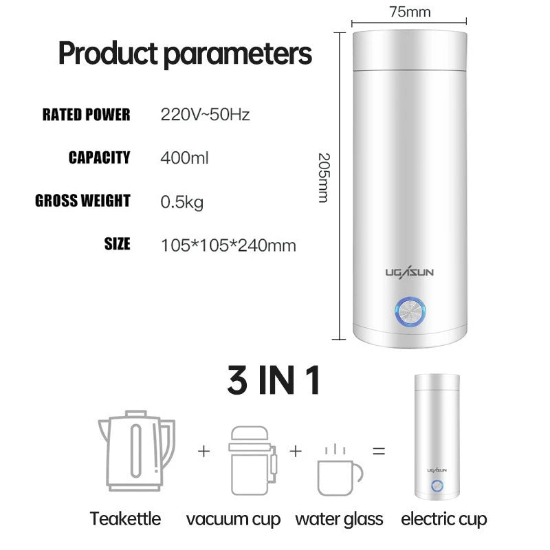 Portable Electric Automatic Thermos Tumbler Water Heater