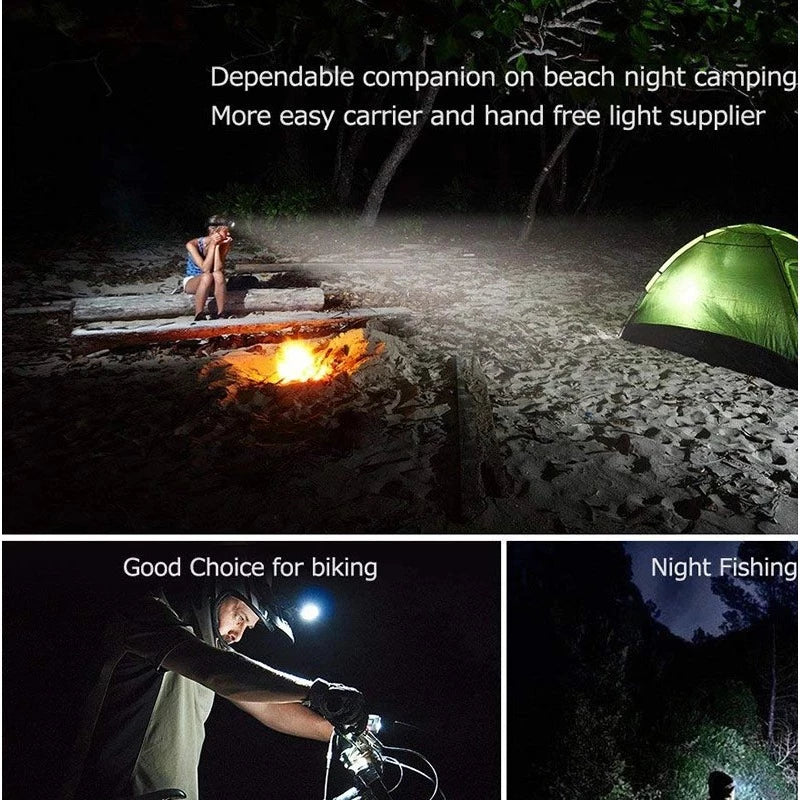 Portable Rechargeable 5 LED Adjustable Waterproof Headlamp Flashlight