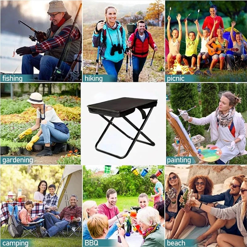 Portable Multifunctional Outdoor Fishing Stool Metal Camping Folding Chair Outdoor Supplies