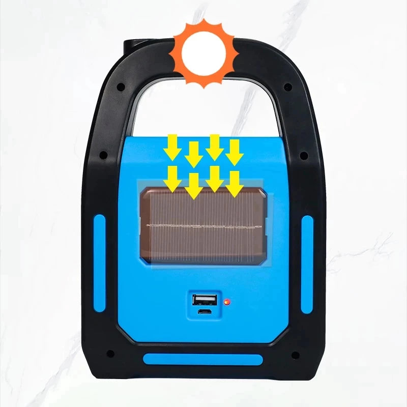 3 IN 1 Rechargeable Solar Power LED Light With Power Bank