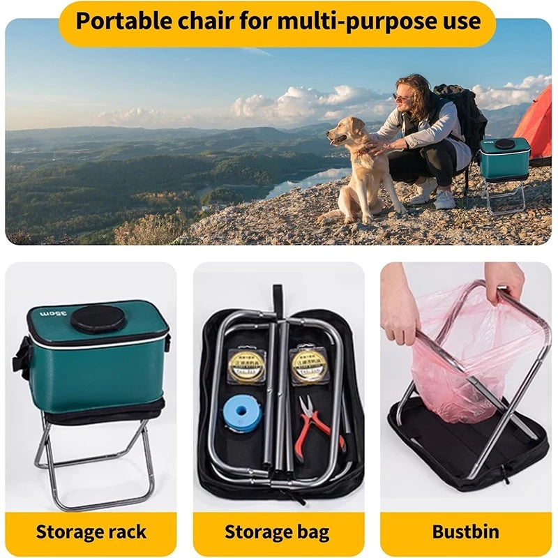 Portable Multifunctional Outdoor Fishing Stool Metal Camping Folding Chair Outdoor Supplies