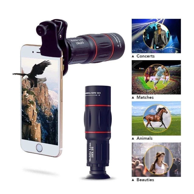 Universal 18x25 Monocular Zoom HD Optical Cell Phone Lens