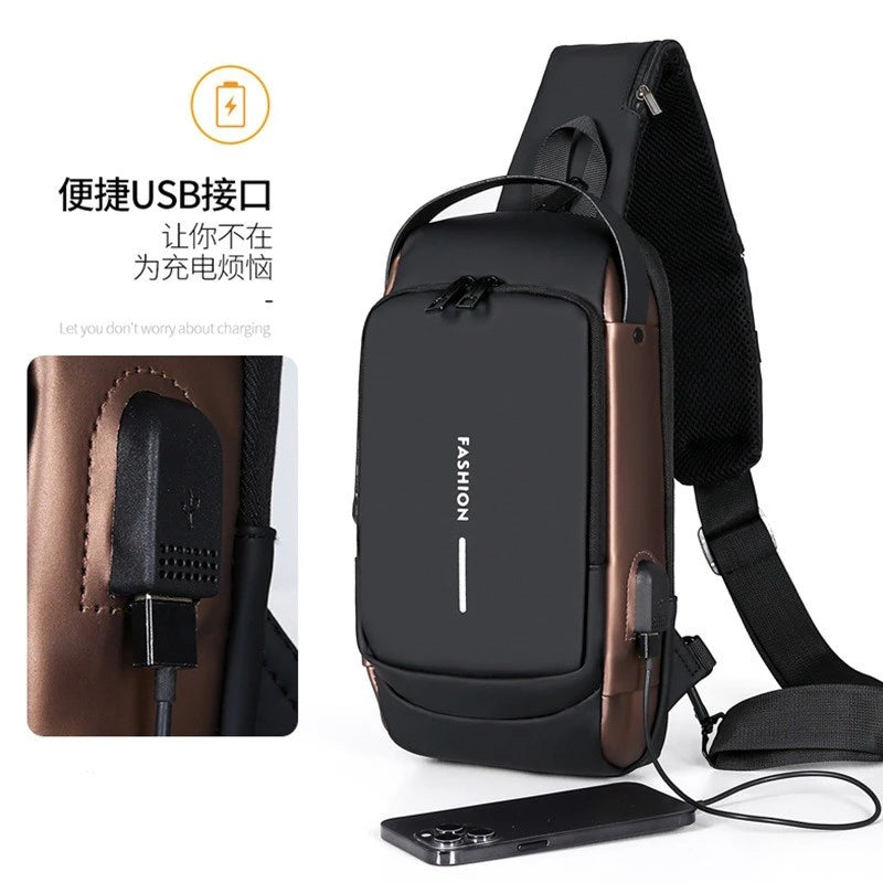 Waterproof Anti- Theft Password Lock Sling & Chest Bag