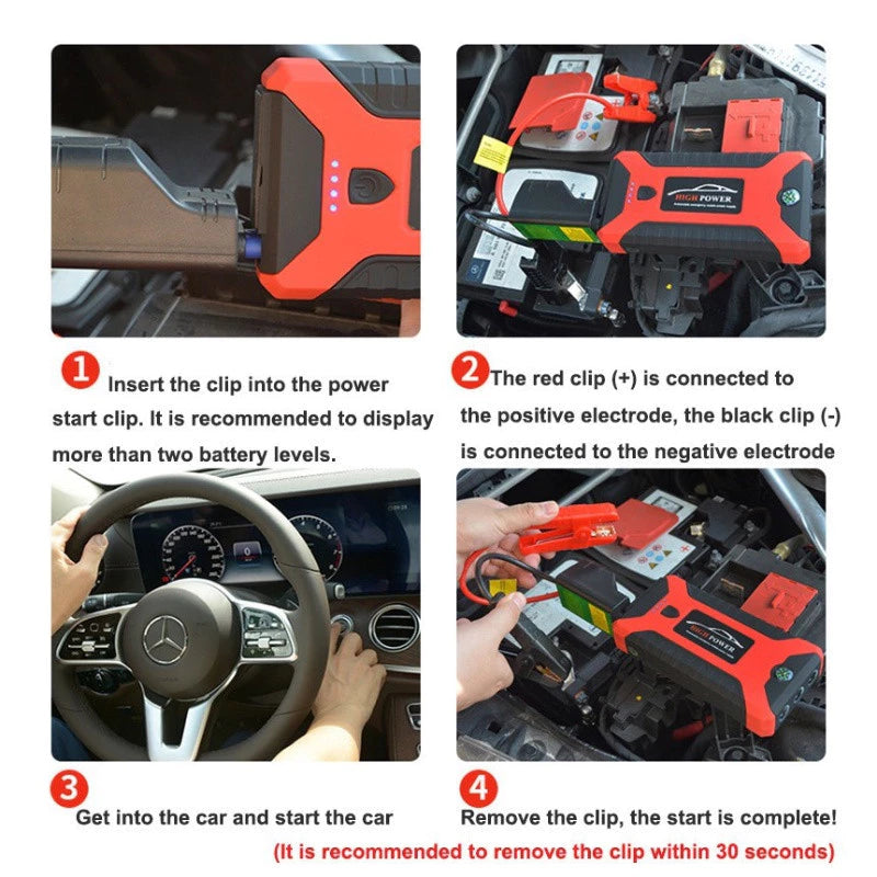 Portable Car Jump Starter Emergency Power Bank Rechargeable Battery