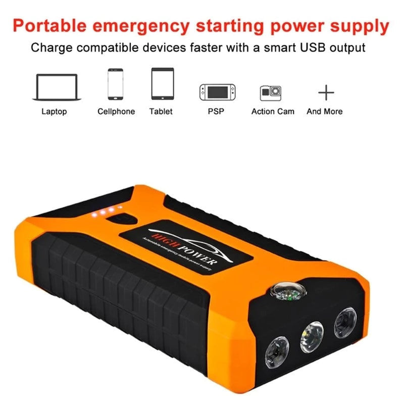 Portable Car Jump Starter Emergency Power Bank Rechargeable Battery