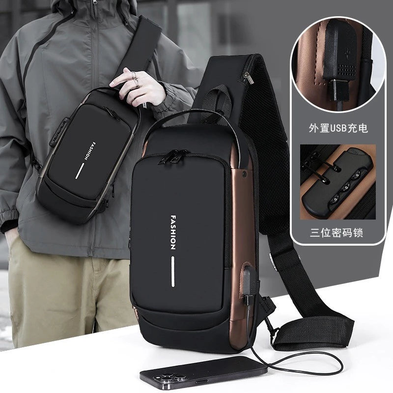 Waterproof Anti- Theft Password Lock Sling & Chest Bag