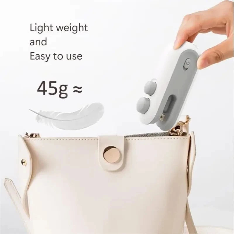 2 In 1 Portable Rechargeable Heat Sealer Kitchen Mini Bag Sealing Machine