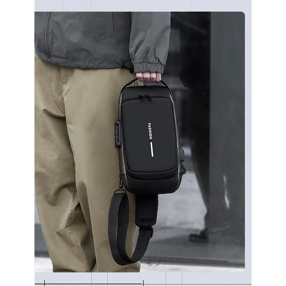 Waterproof Anti- Theft Password Lock Sling & Chest Bag