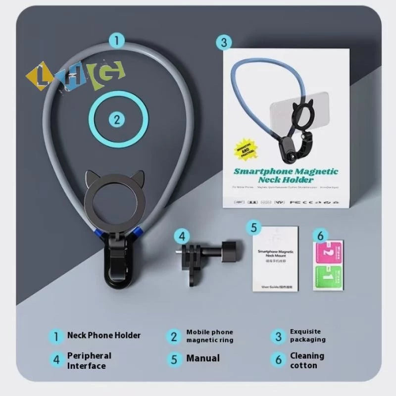 4 IN 1 Magnetic Anti-Shake Neck Stabilizer Mount Phone Holder