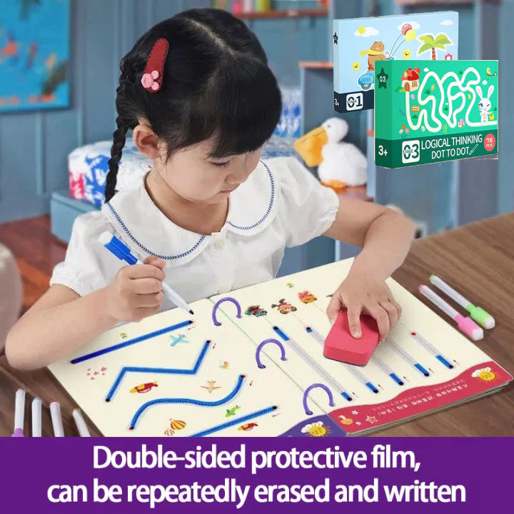 32 Pages Erasable Pen Tracing Learning Workbook