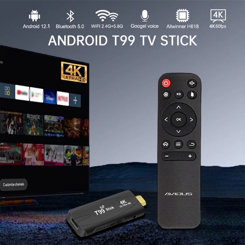 Android TV Stick 4K Ultra HD TV BOX Turns TV into Smart TV
