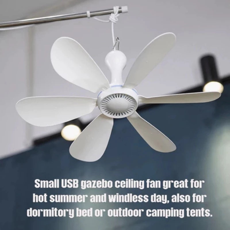 Portable USB Ceiling Fan with - 6 Blades