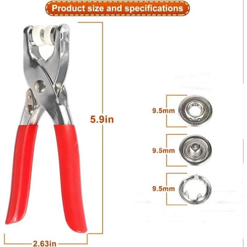 100 Pcs Snap Button Pliers Set tools With Fastener Frame Connection