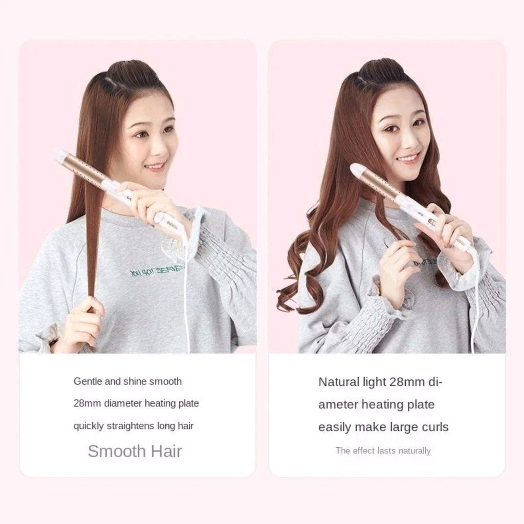 2 in 1 Hair Straightener And Curler Iron Brown