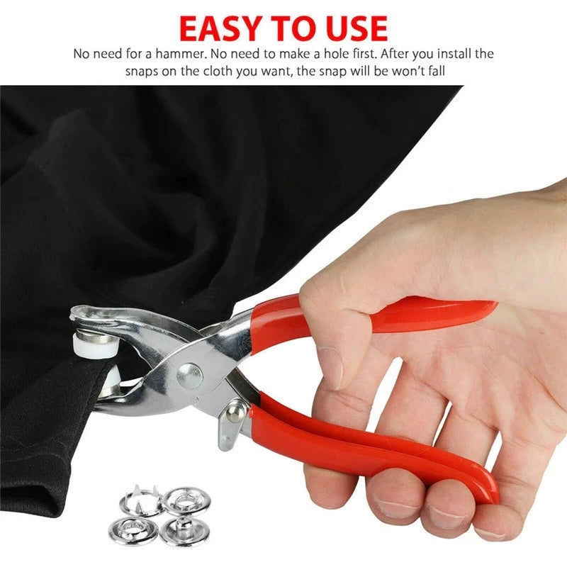 100 Pcs Snap Button Pliers Set tools With Fastener Frame Connection
