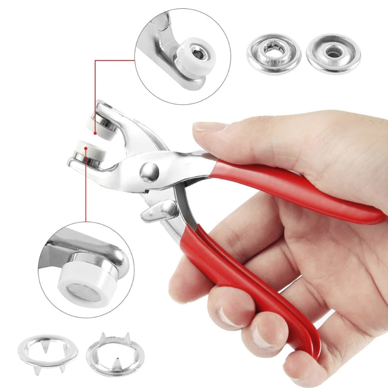 100 Pcs Snap Button Pliers Set tools With Fastener Frame Connection