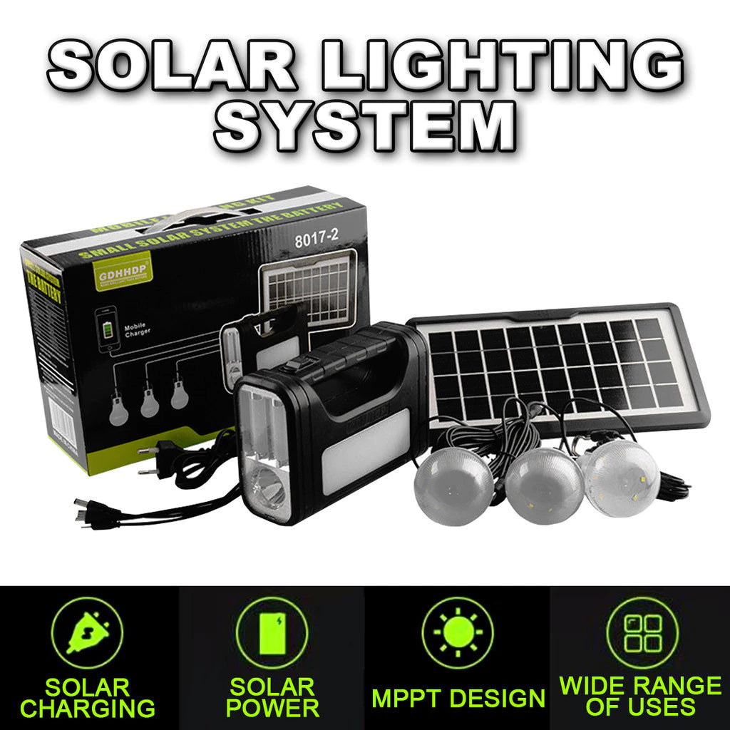 GD-8017 Brighter Than Ever Solar Lighting System Kit