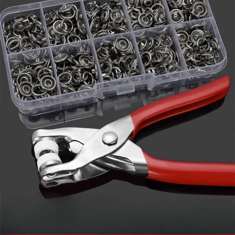 100 Pcs Snap Button Pliers Set tools With Fastener Frame Connection