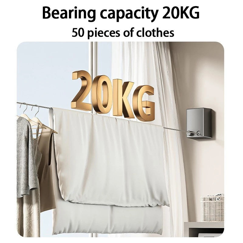 Invisible Retractable Clothesline - Wall-Mounted 4.2M