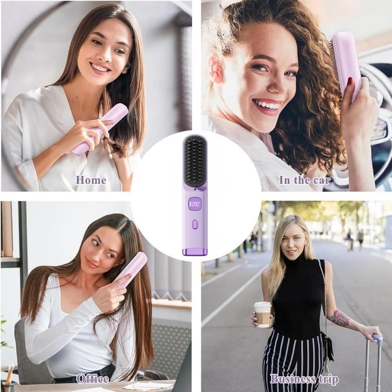 Portable Wireless Straightening Comb with USB Rechargeable