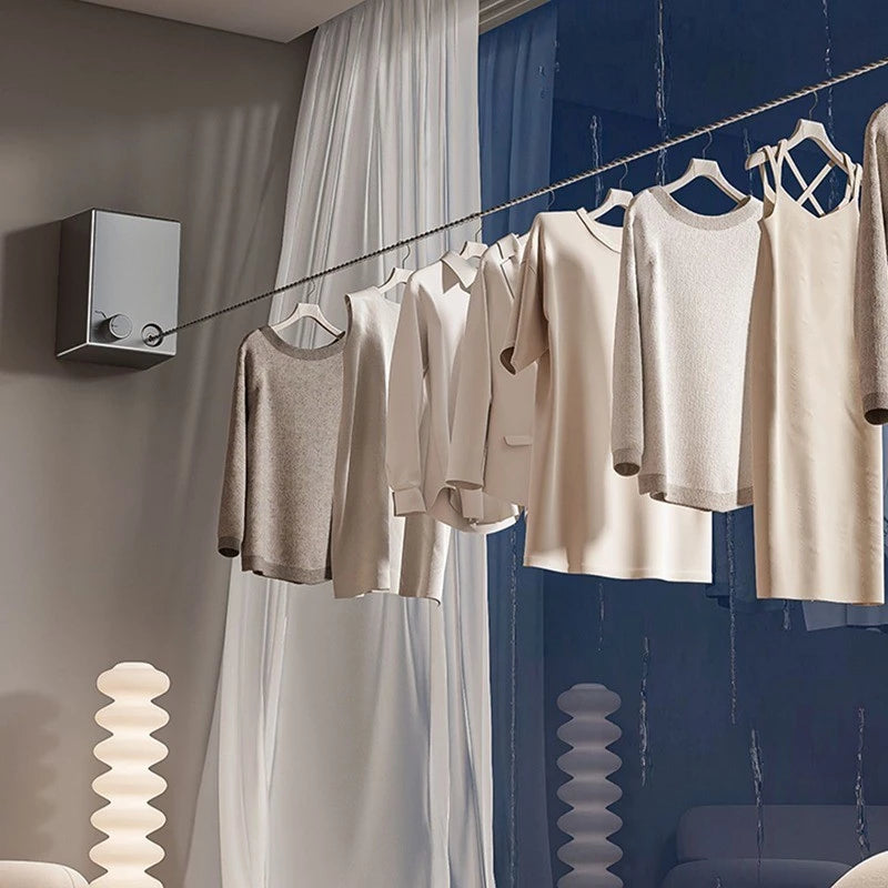 Invisible Retractable Clothesline - Wall-Mounted 4.2M