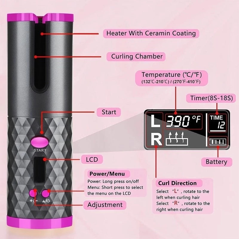 PORTABLE USB RECHARGEALBE HAIR CURLER