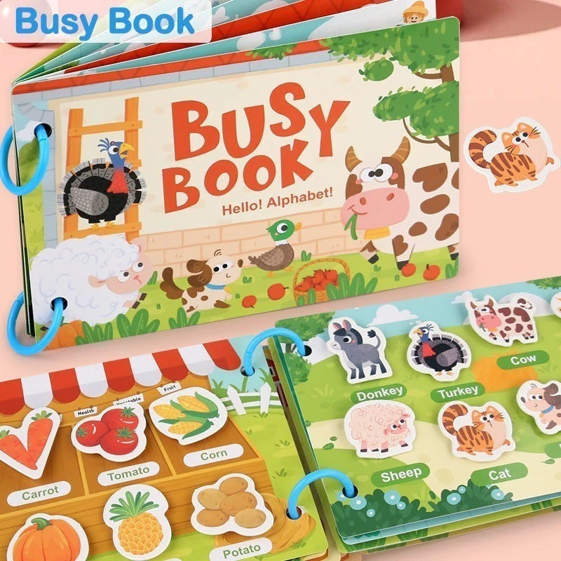 Baby Busy Book – Montessori Quiet Book for Early Learning & Toddler Activities