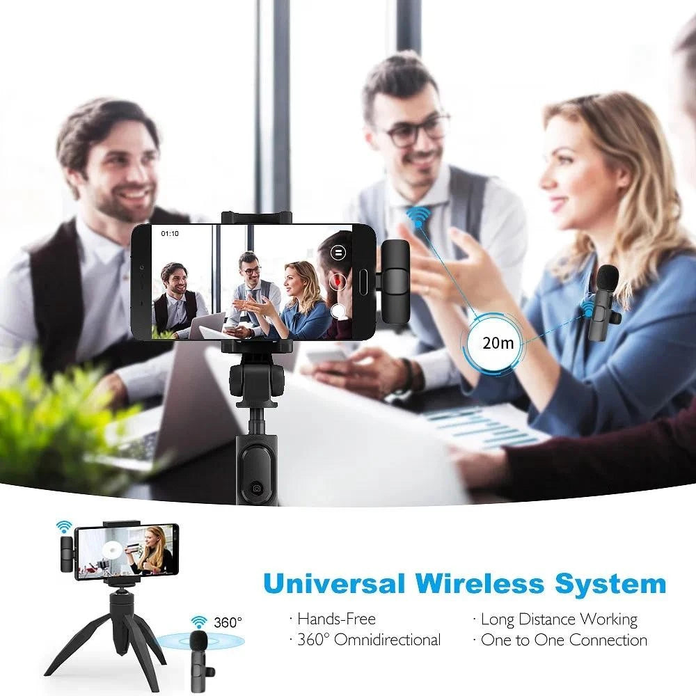 2in1 lavalier microphone Wireless Lapel Microphone