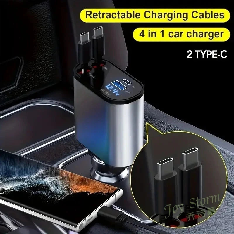 4 in 1 Retractable Car Charger