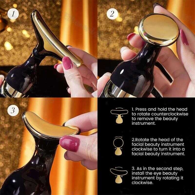 3 In 1 Facial Massager Induction Lifting and Tightening Massager Vibration