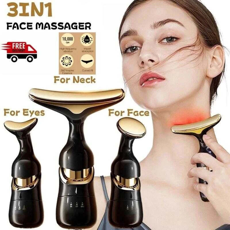 3 In 1 Facial Massager Induction Lifting and Tightening Massager Vibration