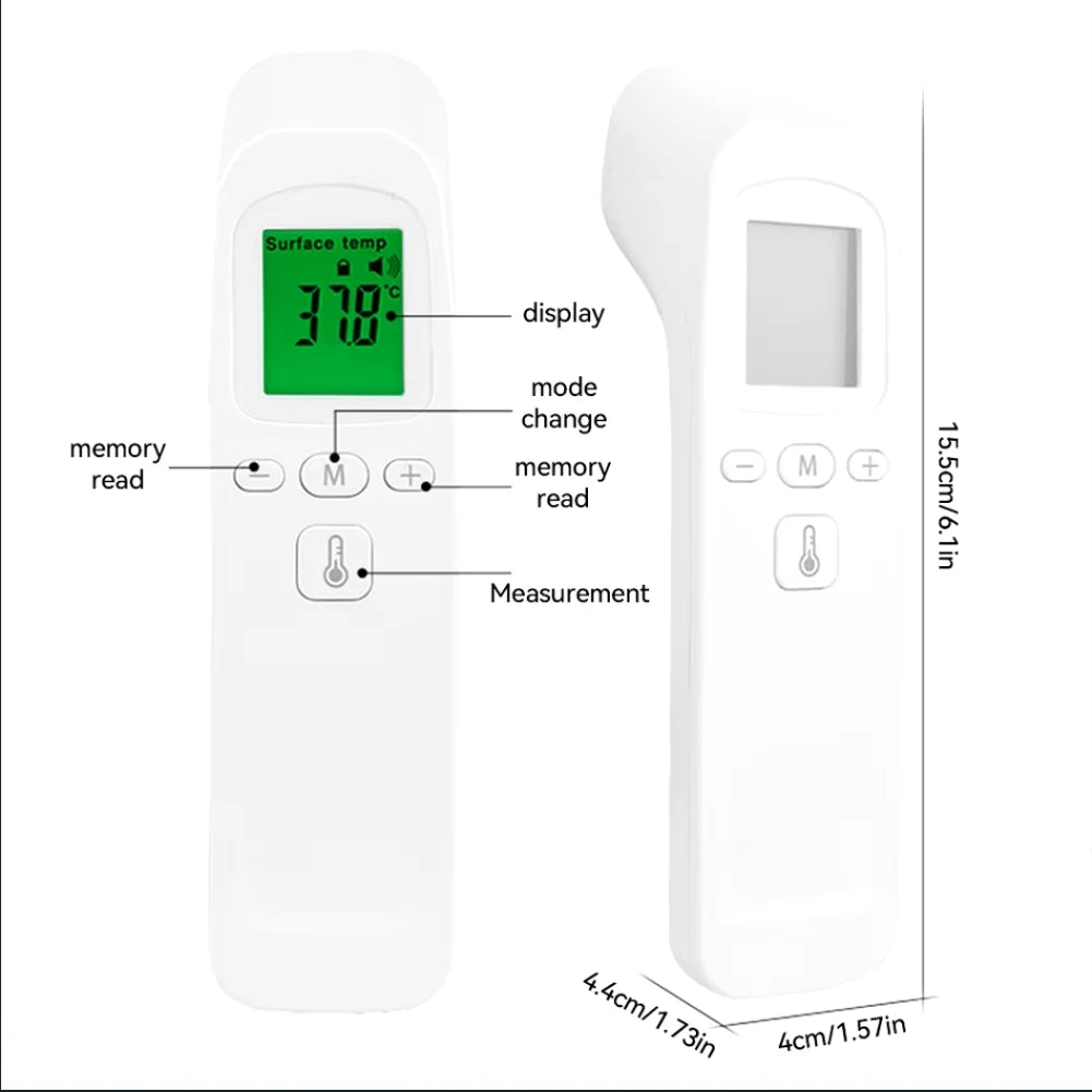 LCD Infrared Thermometer No Contact Forehead Thermometer with Fever Alarm