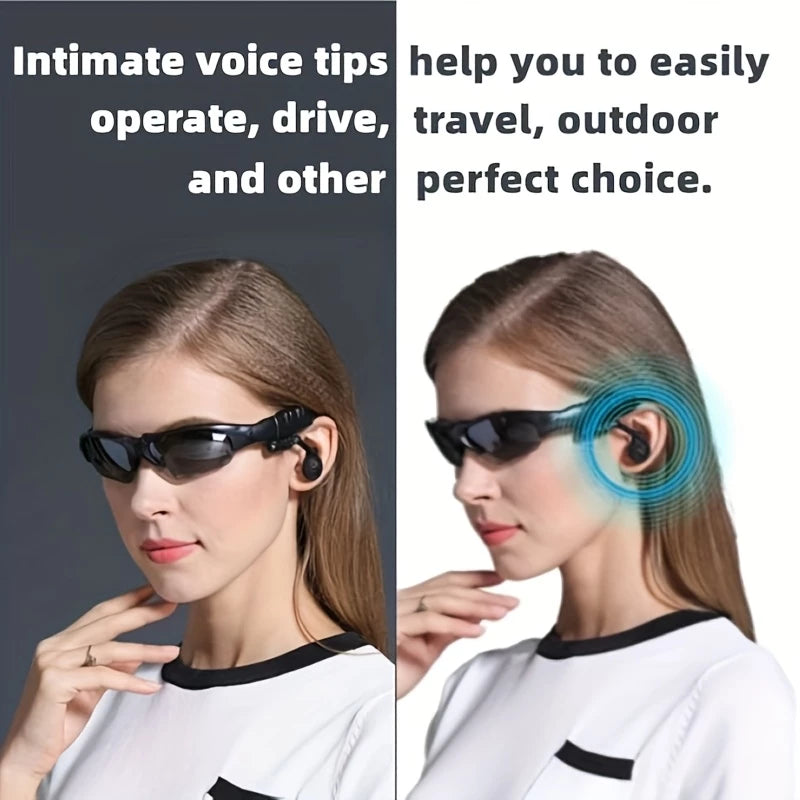 Wireless Glasses 2 in 1 Polarized Fashion Glasses Earphone, Wireless Headset with Mic